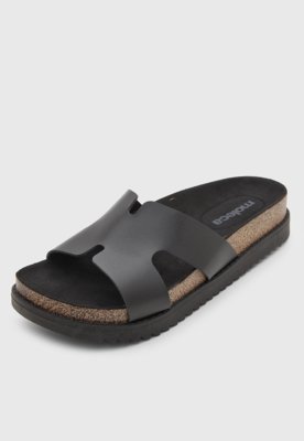 Rasteira Feminina Moleca Tiras Slide Preta