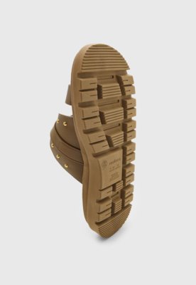 Rasteira Feminina Moleca Tiras Studs Verde