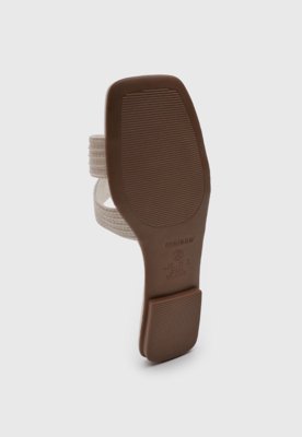 Rasteira Feminina Moleca Tiras Texturizadas Off-White