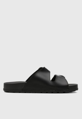 Rasteira Moleca Fivelas Preto