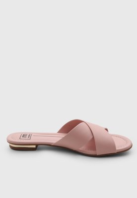 Rasteira Moleca tiras cruzadas Rosa