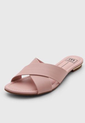 Rasteira Moleca tiras cruzadas Rosa