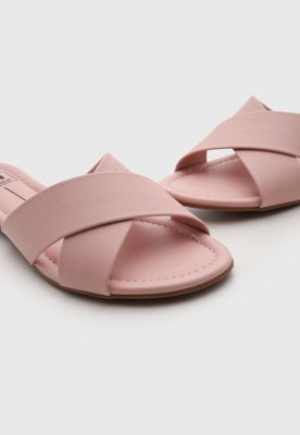 Rasteira Moleca tiras cruzadas Rosa