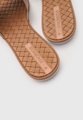 Rasteira Slide Moleca Detalhe Metálico Nude