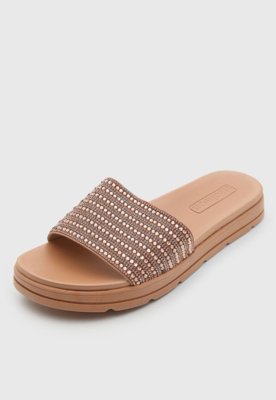 Rasteira Slide Moleca Tira Larga Nude