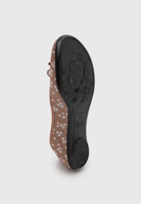 Sapatilha Moleca Floral Laço Rosa