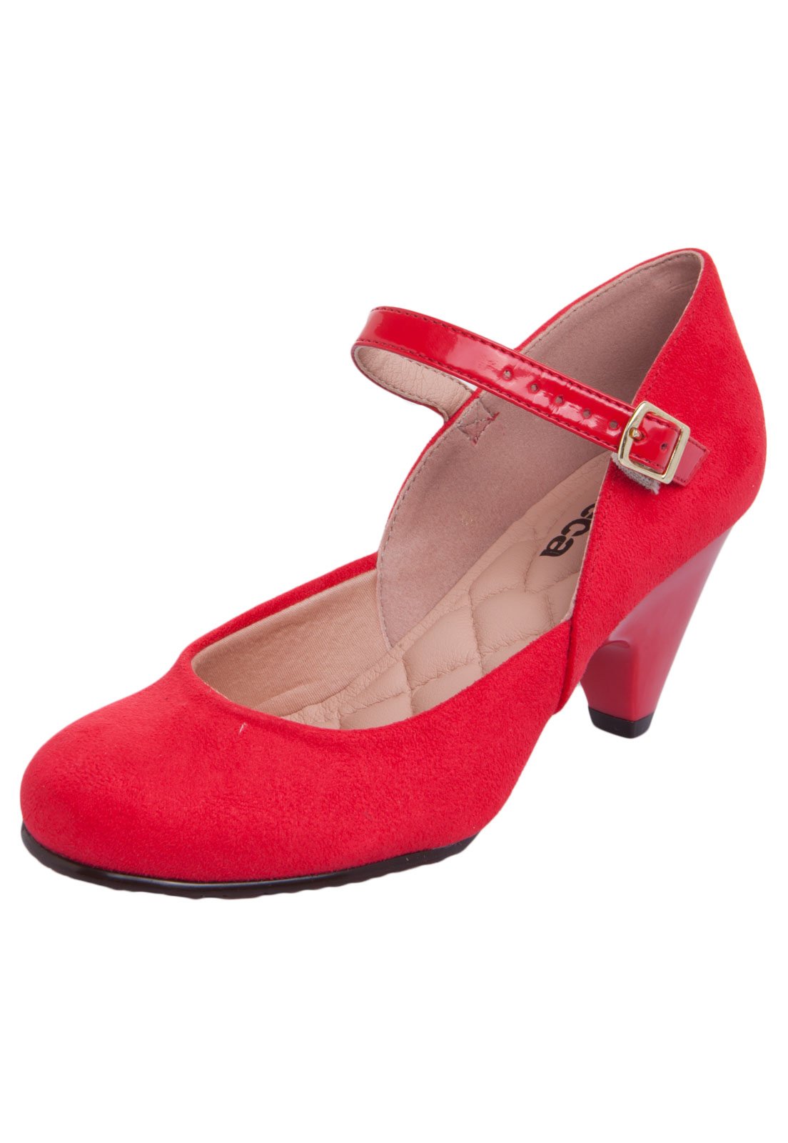 sapato vermelho salto medio