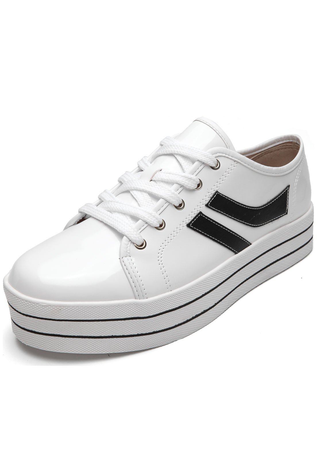 Tênis Dafiti Shoes Listras Branco - Compre Agora