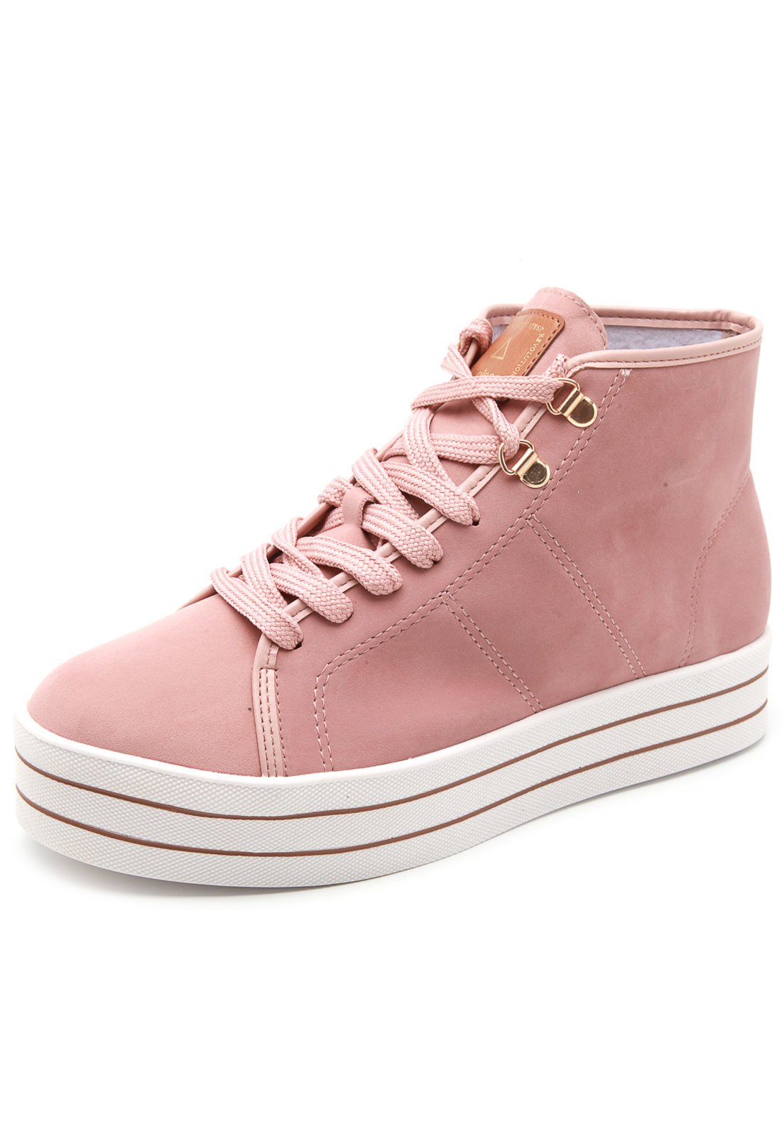 tenis rosa sola alta