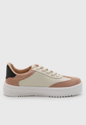 Tênis Feminino Moleca Cadarço Rosa e Branco