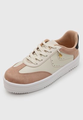 Tênis Feminino Moleca Cadarço Rosa e Branco