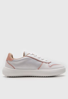 Tênis Feminino Moleca Listras Branco e Rosa
