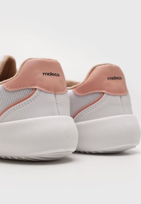 Tênis Feminino Moleca Listras Branco e Rosa