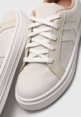 Tênis Moleca Recorte Off-White