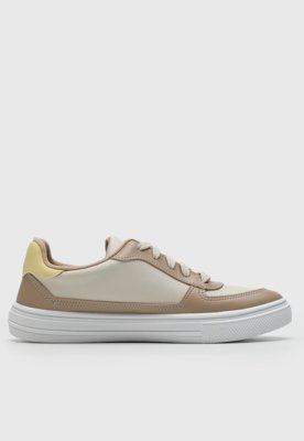 Tênis Moleca Recortes Off-White