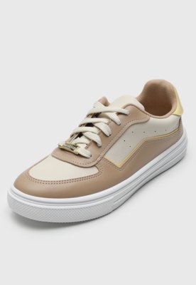 Tênis Moleca Recortes Off-White
