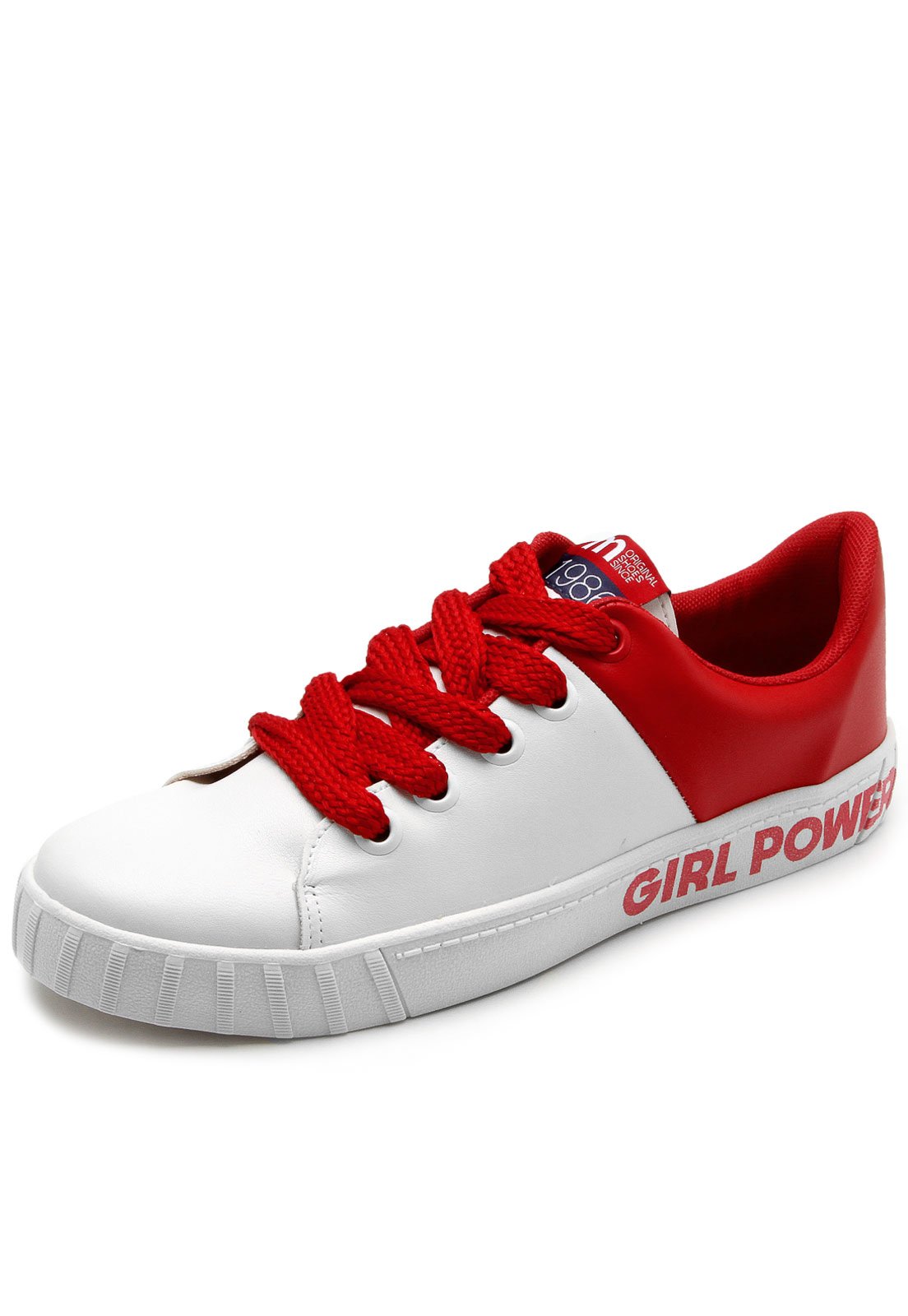 Tenis moleca branco com sales vermelho