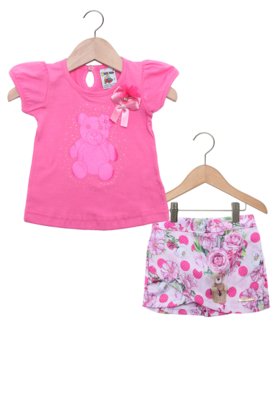 Conjunto 2pçs Molekada Curto Menina Rosa Menor preço em Conjunto 2pçs Molekada Curto Menina Rosa