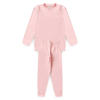 Conjunto Inverno Menina Rosa Blusa e Calça em Tecido Térmico