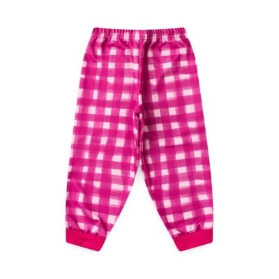 Conjunto Inverno Menina Rosa Blusão Raglan e Calça em Moletom Laço Xadrez