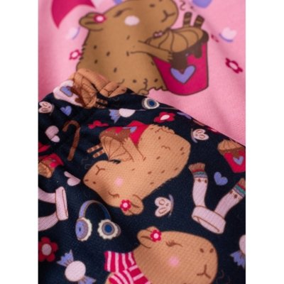 Conjunto Inverno Menina Rosa Blusão com Capuz e Calça em Moletom Capivara