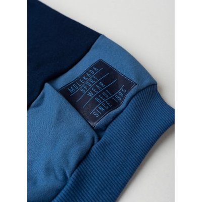 Conjunto Inverno Menino Azul Blusão com Recortes e Calça em Moletom Style MLK