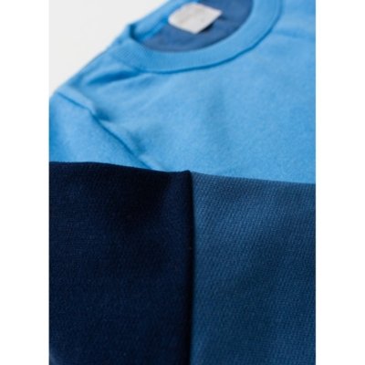 Conjunto Inverno Menino Azul Blusão com Recortes e Calça em Moletom Style MLK