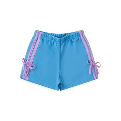 Conjunto Verão Menina Lilás Cropped Over e Shorts com Filete e Laço