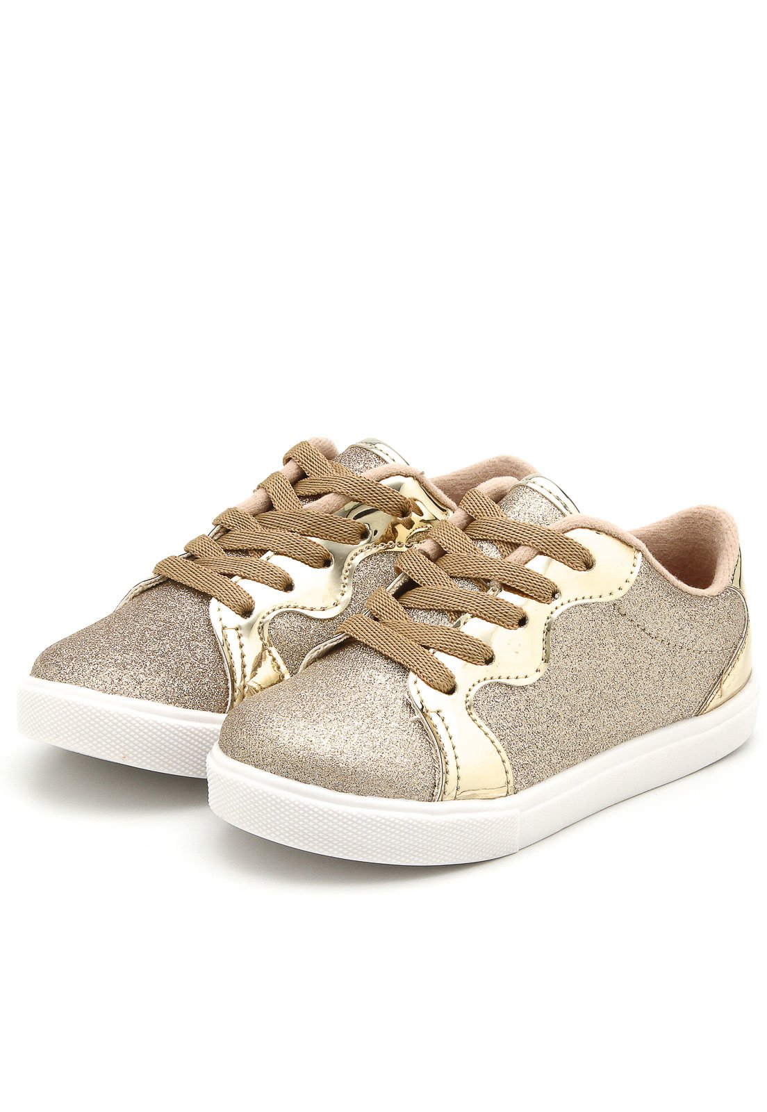 tenis molekinha glitter dourado