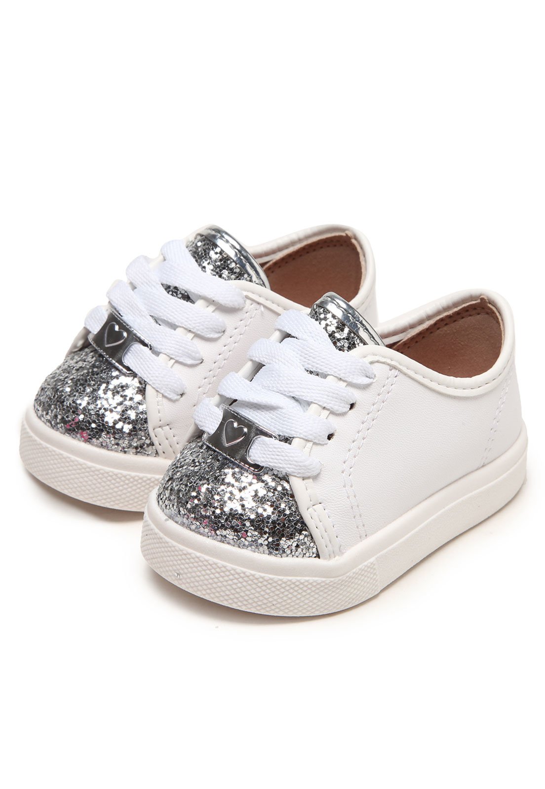 tênis molekinha glitter branco