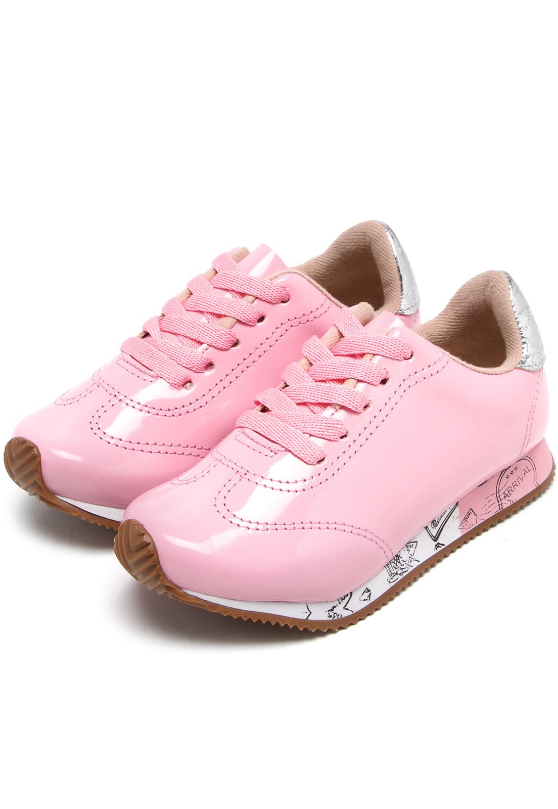 tênis molekinha verniz rosa