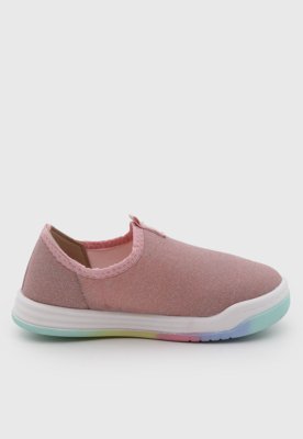 Tênis Infantil Molekinha Slip On Rosa