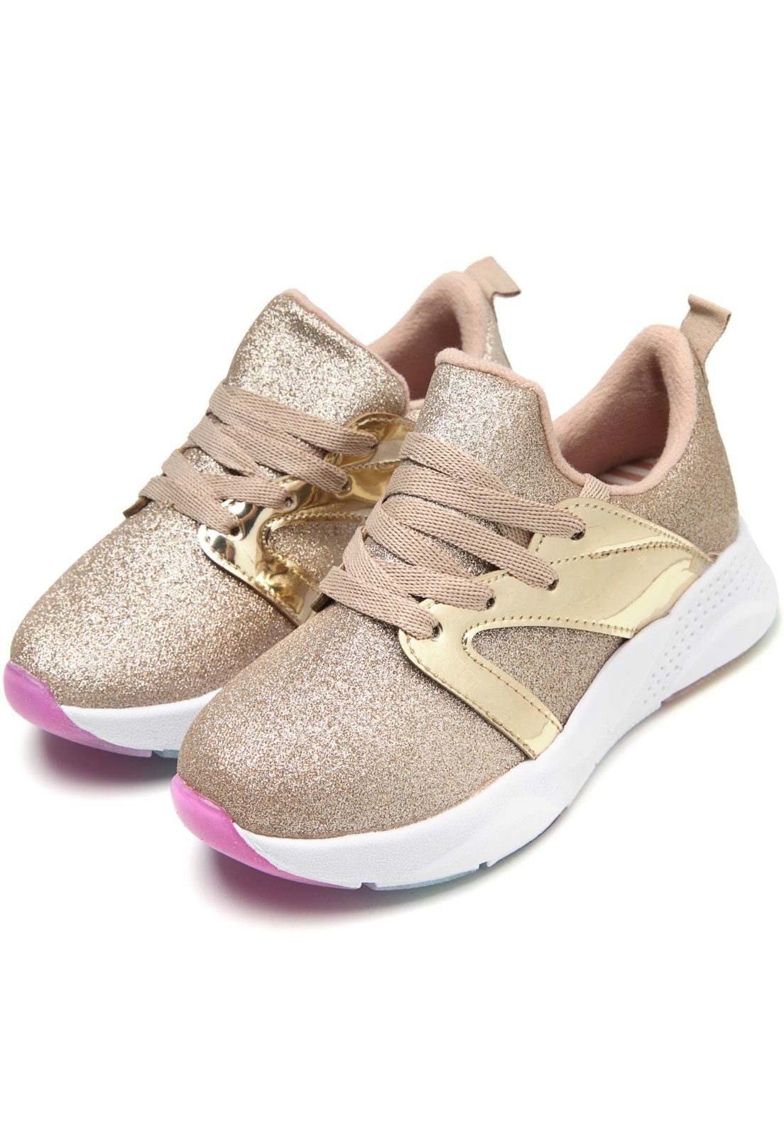 Tenis infantil best sale molekinha dourado