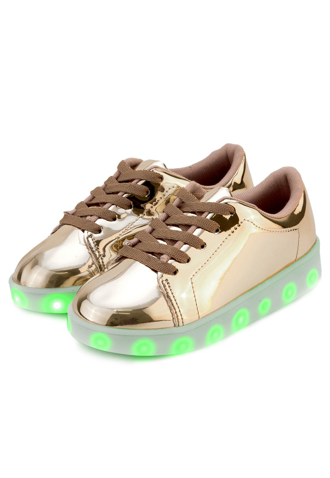 Tenis de led cheap dourado feminino