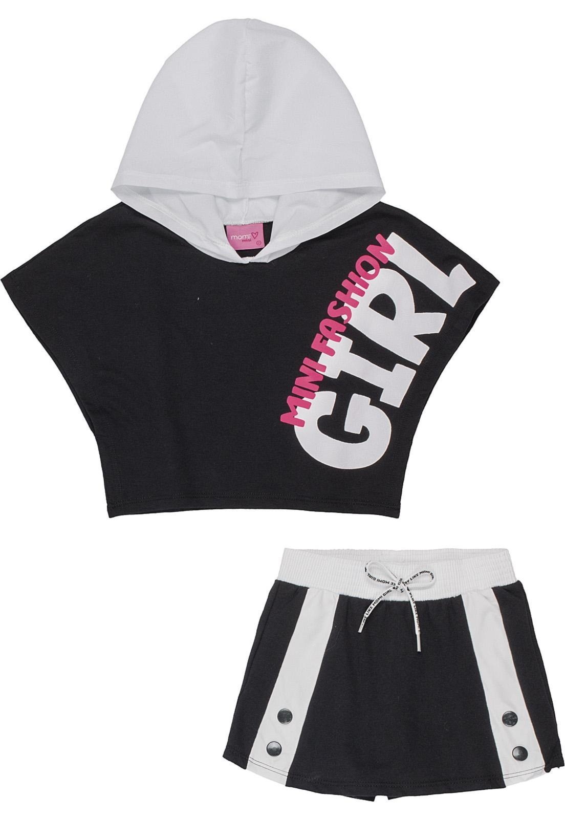 crop moletom com capuz and shorts set