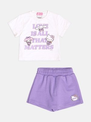 Conjunto Infantil Menina Roxo da Hello Kitty e Amigos