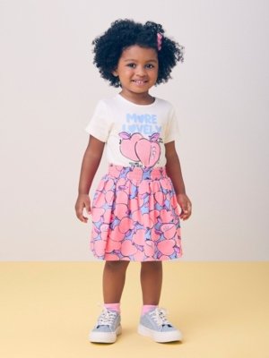 Conjunto Momi Menina Rosa de Maçãs com Strass