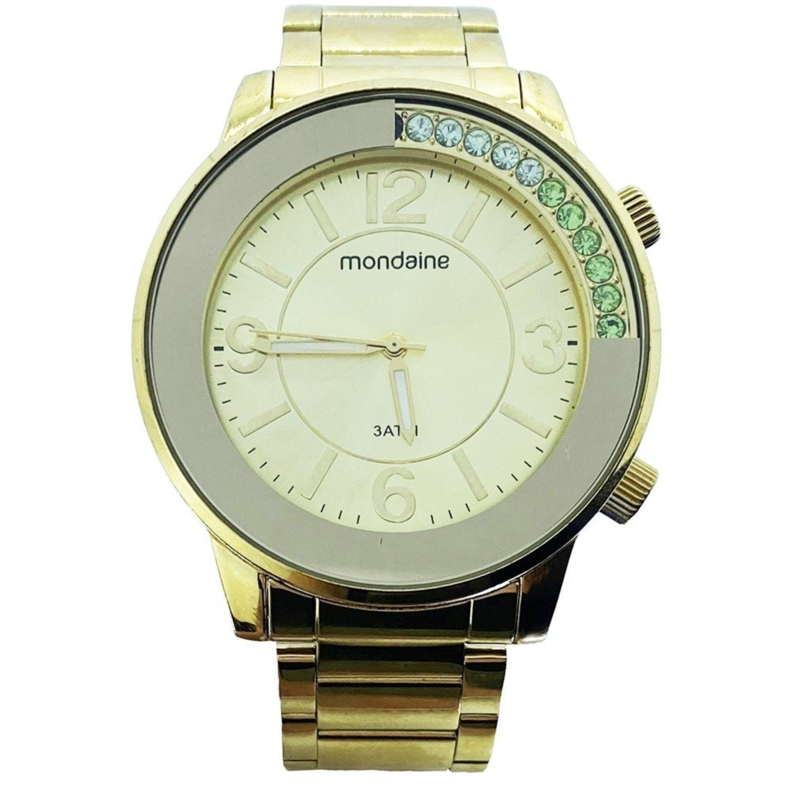 relógio dourado feminino mondaine