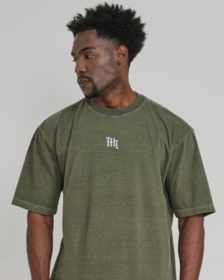 Camiseta Oversized Estampada Script - Verde Estonado