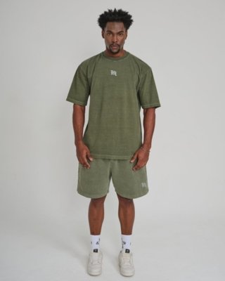 Camiseta Oversized Estampada Script - Verde Estonado