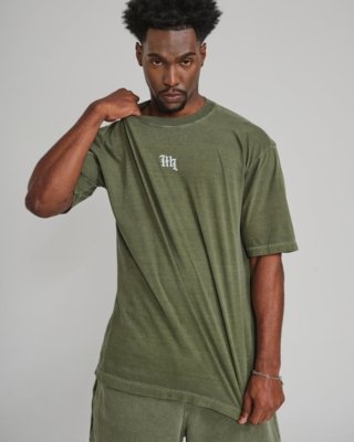 Camiseta Oversized Estampada Script - Verde Estonado