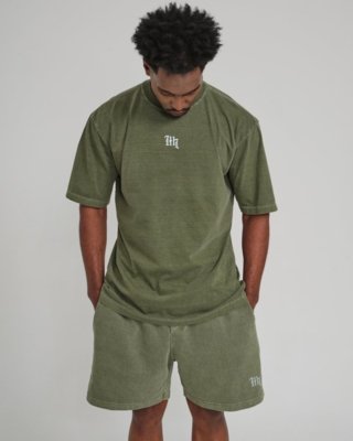Camiseta Oversized Estampada Script - Verde Estonado