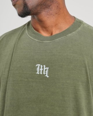 Camiseta Oversized Estampada Script - Verde Estonado