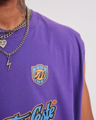 Regata Oversized Estampada - 33 Roxo