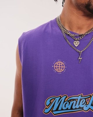 Regata Oversized Estampada - 33 Roxo