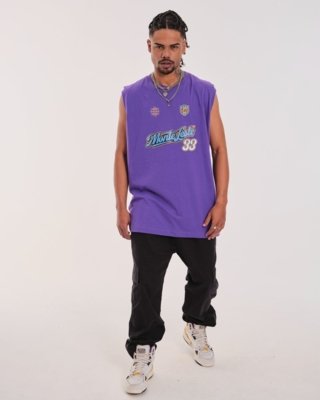 Regata Oversized Estampada - 33 Roxo