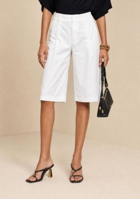 Bermuda Morena Rosa Reta Alta - Off-white