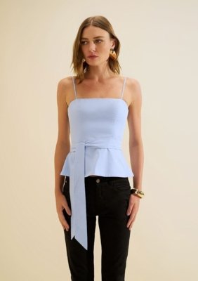 Blusa Decote Reto Aeris - Azul