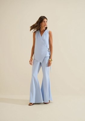 Blusa Decote V Origem - Azul