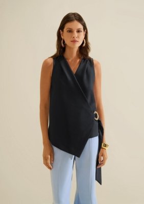 Blusa Decote V Origem - Preto